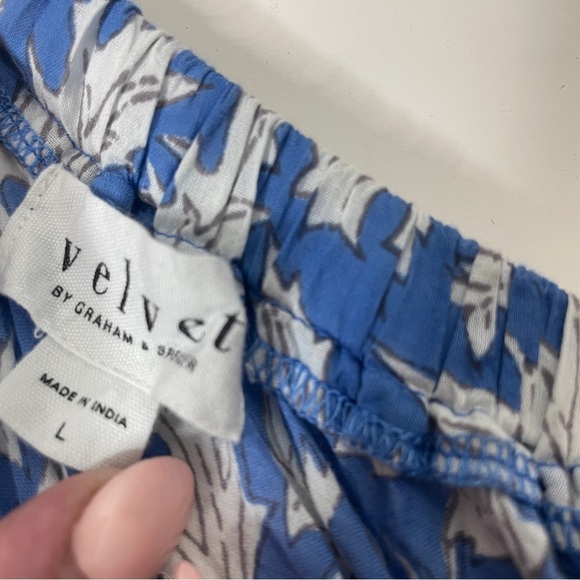 Velvet Graham & Spencer Size L One Shoulder Blouse Floral Puffed Sleeve - Picture 10 of 12